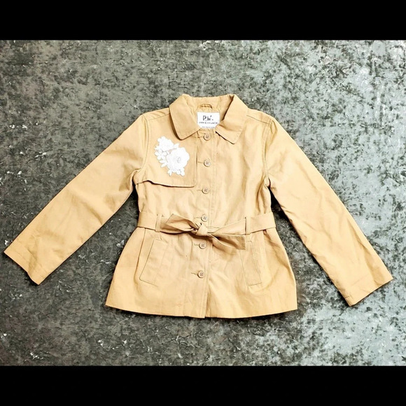 Janie & Jack Button Down Tan Trench Coat - Picture 1 of 7